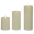 thumbnail image 4 of Set of 3 Flameless Ivory Flickering LED Christmas Wax Pillar Candles 8", 4 of 7