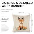 thumbnail image 2 of Flower crown fox Linen toss pillowcase Decoration pillowcase Gift preferred 18x18" Cushion cover 4 set Sofa pillowcase Sofa bedroom living room car, 2 of 8