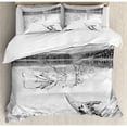 thumbnail image 3 of Driftwood Duvet Cover Set, Branch of Fallen Tree in the Lake of the Mountain Foggy Forest Digital Print, Decorative 2 Piece Bedding Set with 1 Pillow Shams, Twin Size, Pale Grey, by Ambesonne, 3 of 3
