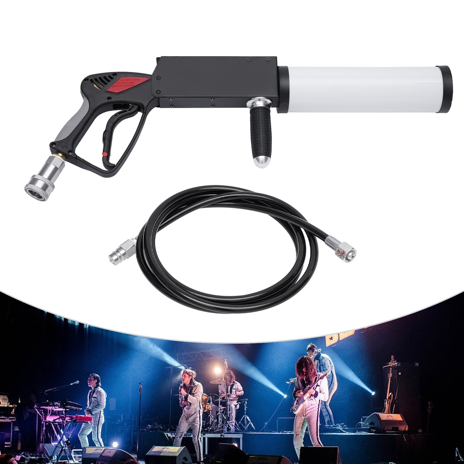 1* CO₂ Handheld Fog Machine, Product Size: 65*6.5*15cm/25.6*2.56*5.9in, Black+White, 50W