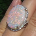 thumbnail image 5 of SmartBy Fashion Women Super Shining Oval Shape Artificial Opal Ring Finger Jewelry Gift, 5 of 7