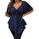 thumbnail image 1 of Blusa Eytino para mujer, talla grande, cuello en V, con ojales, 1 of 6