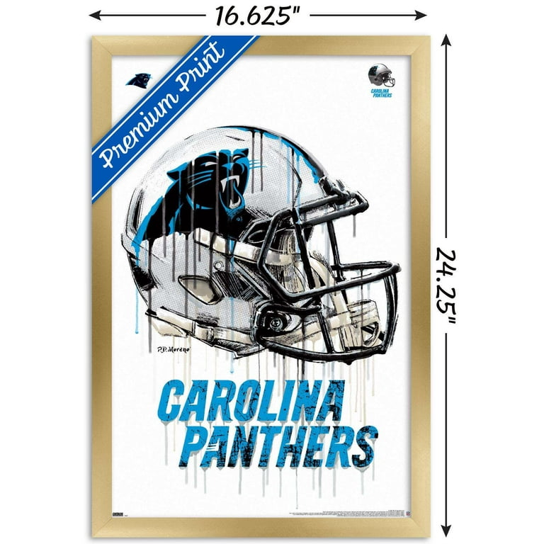 NFL Carolina Panthers - Helmet 16 Wall Poster, 22.375 x 34, Framed