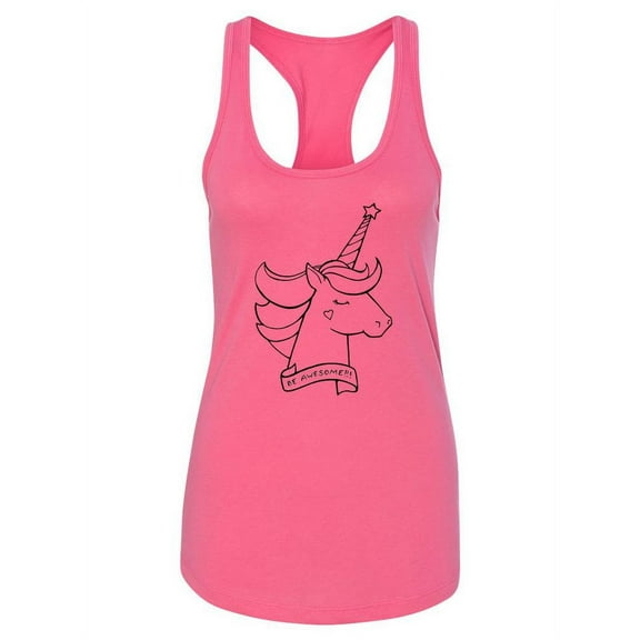 Be Awesome Unicorn Racerback Tank Women -Image by Shutterstock, Female Large