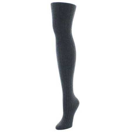 Natori Cashmere Blend Rib Knit Sweater Tights S-M / Dark Gray Heather