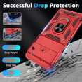 thumbnail image 4 of KOMI for Pixel 7 Case, Google Pixel 7 Case with 2 HD Screen Protector + Slide Camera Cover, 360° Magnetic Ring Holder Kickstand [Military Grade Shockproof] Case for Pixel 7 6.3", Red, 4 of 5