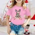 thumbnail image 2 of Toddler Girl Tops 4t Easter's Day Short Sleeve T Shirt Top Rabbit Print Loose Crew Neck Children's Shirts 12-13 Years,Pink, 2 of 4
