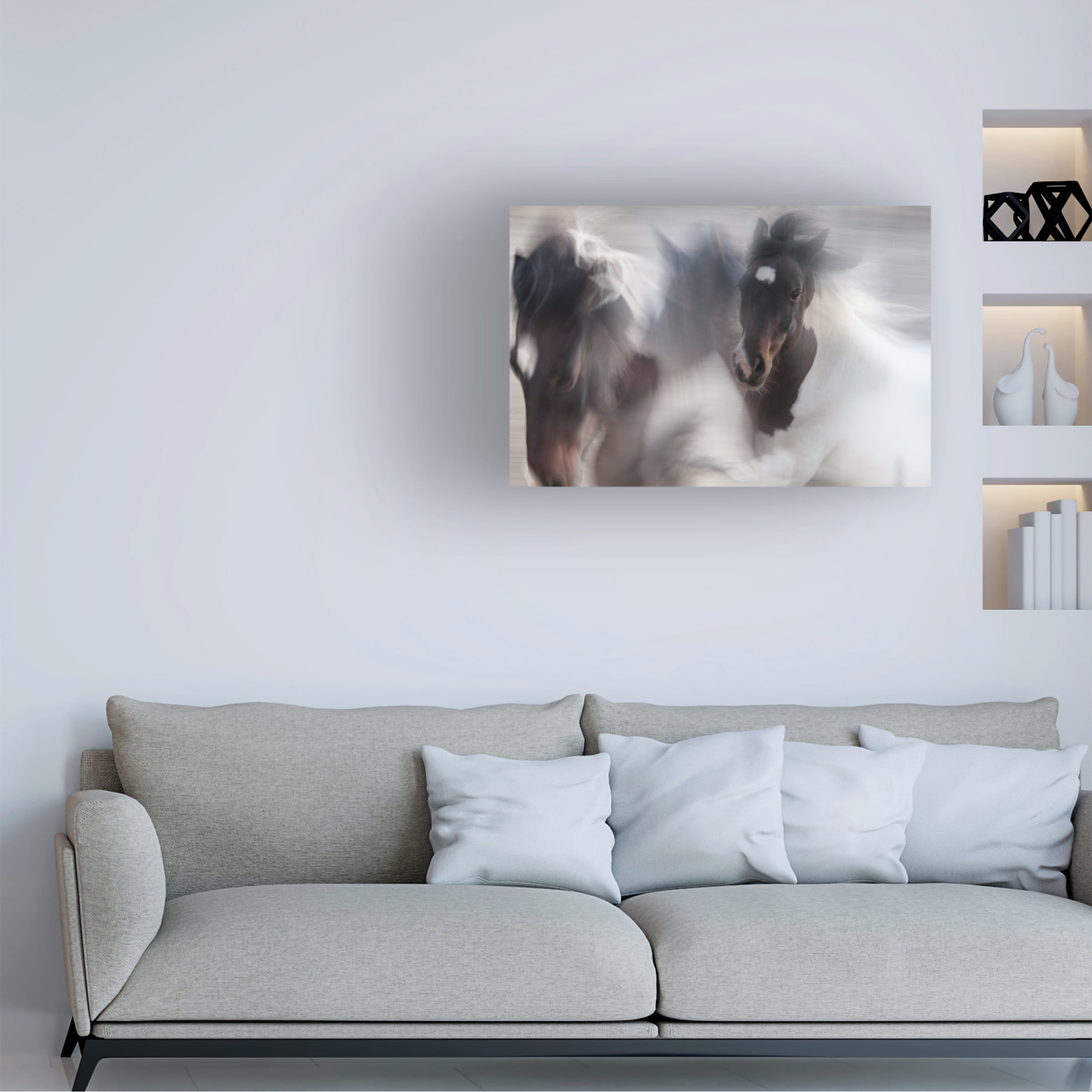 Canvas Wall Art - Martine Benezech 'Runaway Horse' Wall Art for Living Room, Bedroom, or Office Décor by Trademark Fine Art - 32 x 22 Inches