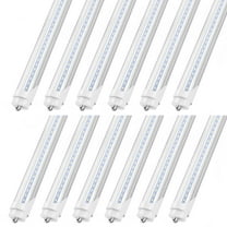 Single Pin T8 LED Tube Light 8ft Fa8 Fluorescent LED Bulbs, 45W 6000K, 12-Pack