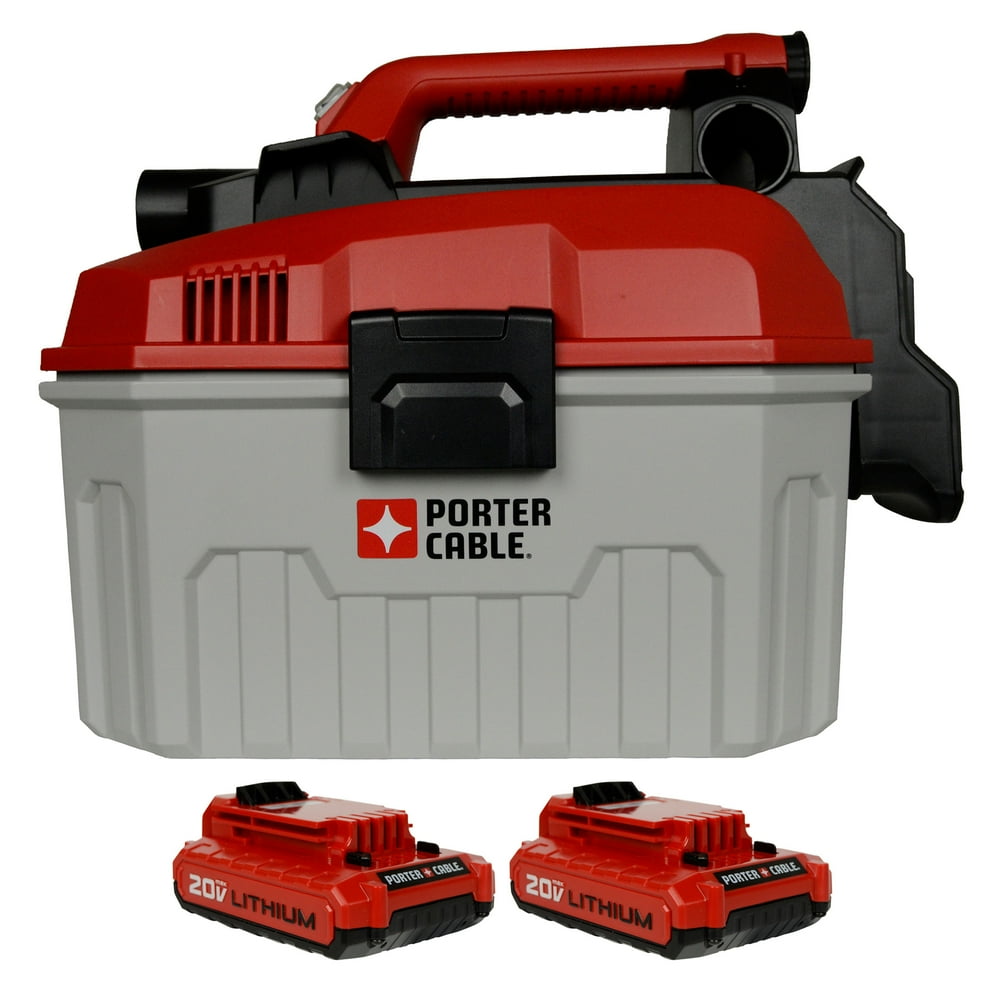 Porter Cable PCC795 20V 2gal Wet/Dry Vacuum w/ (2) PCC682 20V 2.0Ah