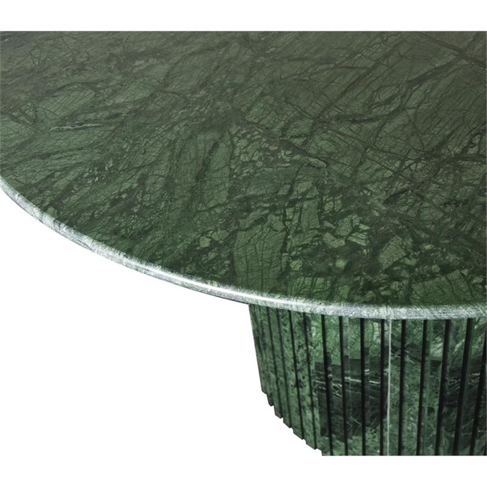 Maklaine Contemporary Green Handcrafted Genuine Marble Dining Table