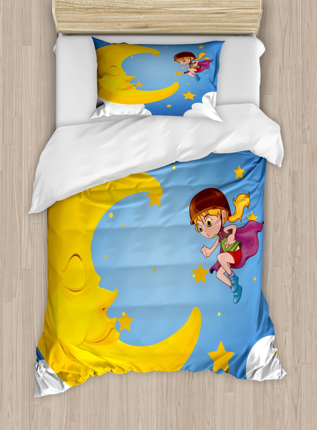 Disney Cartoon Super Hero Princess Bedding Set Bed Sheet Pillow Case 3Pcs Set 