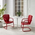 thumbnail image 2 of Ridgeland 3Pc Outdoor Metal Bistro Set Bright Red Gloss/White Satin - Bistro Table & 2 Chairs, 2 of 8