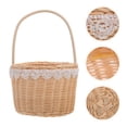 thumbnail image 3 of EeaseCA Panier à Fleurs Tissé à la Main Support de Fleurs en Osier Panier de Rangement Pratique, 3 of 7