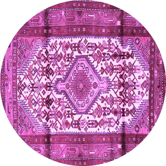 Ahgly Company Indoor Round Persian Purple Traditional Area Rugs, 3' Round