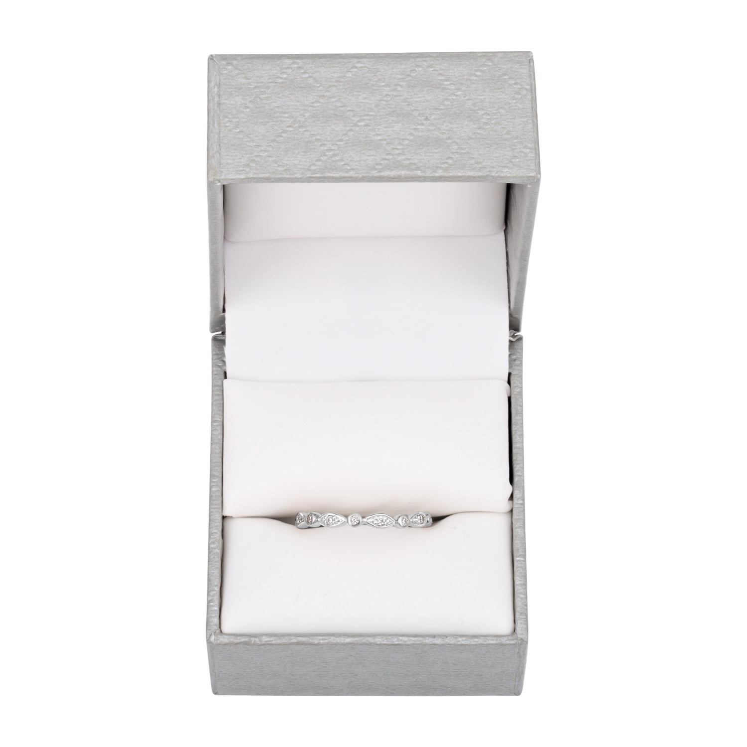 Sterling Silver and Genuine Diamond Accent Stackable Ring