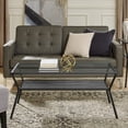 thumbnail image 1 of Modern Angled Coffee Table with Open Shelf - Slate Grey, 1 of 6