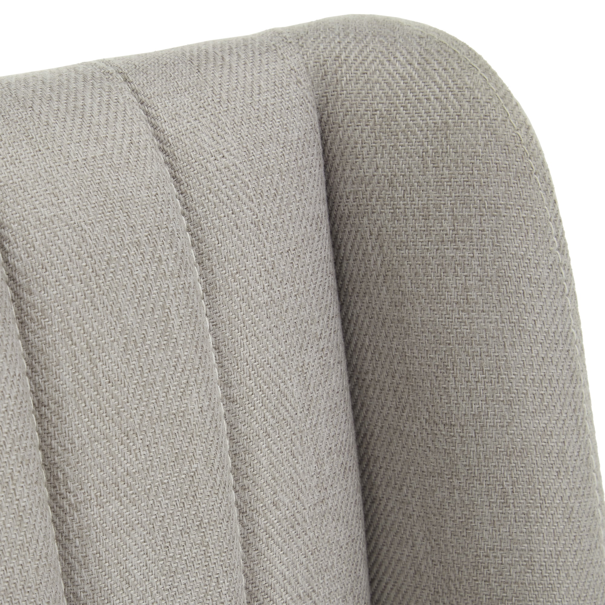 Ember Interiors Ponce Gold Finished Metal Fabric Upholstered Dining Chairs, Set of Two, Light Grey