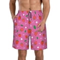thumbnail image 1 of Balery Strawberry Floral Traje de Baño Estilo Hawaiano para Hombre, Shorts de Secado Rápido con Bolsillos-XX-Large, 1 of 6