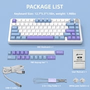 ATTACK SHARK X85 Wireless Mechanical Keyboard, 75% Gasket-Mount, 82 Keys, Tri-Mode Bluetooth/2.4GHz/Wired, Hot-Swappable, RGB Backlit, Knob, for PC/Mac, White