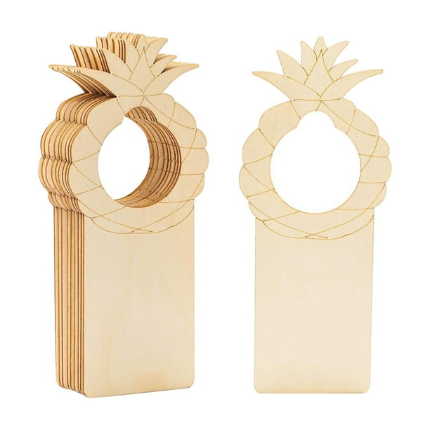 10 colgadores de perillas de puerta sin terminar, letreros de perillas de puerta en blanco, perillas de puerta portátiles creativas Piña
