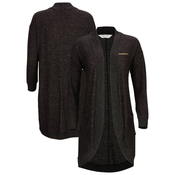Women's Black Vanderbilt Commodores Oversized Cuddle Tri-Blend Cardigan