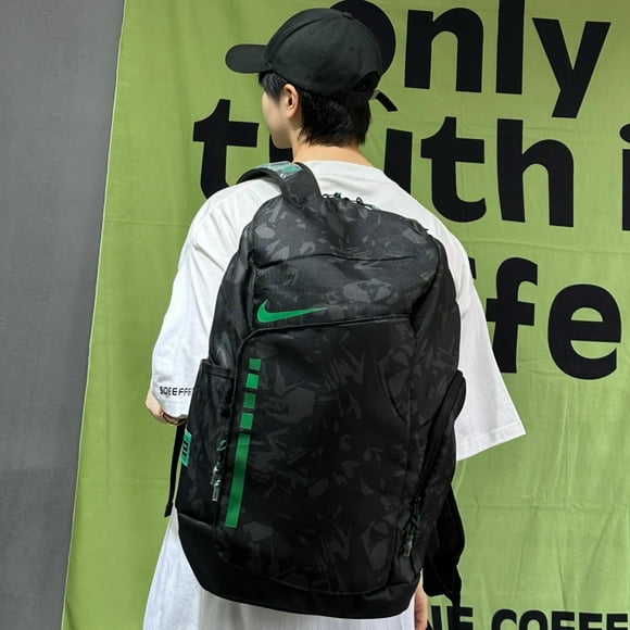 Nike Air Cushion Printed Logo Elite Backpack Large Capacity Basketball Bag Same Style for Men and Women.