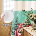 thumbnail image 4 of No Hook Shower Curtain, Christmas Teal Green Shower Curtains for Bathroom with See Through Top Window, Winter Xmas Tree Red Truck Snowflakes Waterproof & Washable Bath Curtain Stall 48"x72", 4 of 9