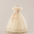 thumbnail image 4 of Vividxx Girls Casual Dress Elegant Girls Dresses For Casual Wedding And Party Wear With Off Shoulder Design And Tutu Skirt 120, 4 of 9