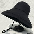 thumbnail image 5 of HJYCHN Sun Hats for Women Men Wide Brim UPF 50+ Outdoor Summer Adjustable Lightweight Breathable Camping Beach Travel Hat Black M, 5 of 8