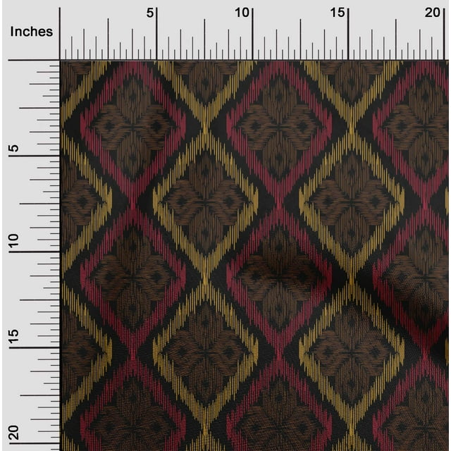 oneOone Cotton Flex Fabric Argyle Ikat Printed Craft Fabric BTY 40 Inch Wide