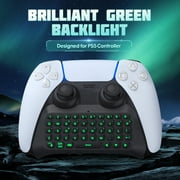 TiMOVO Wireless Keyboard Compatible with PS5 Controller, Bluetooth Green Backlight Mini Game Keypad Built-in Speaker, Playstation 5 Accessories, Black