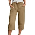 thumbnail image 1 of Pantalones deportivos informales de cintura alta y pierna recta para mujer - Poliéster spandex, cintura elástica, ligeros y transpirables para yoga/running, 1 of 8