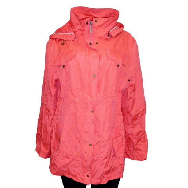 Details Details Coat Womens Salmon Orange Lightweight Hooded Jacket X