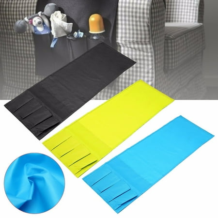 Tv Remote Caddy Organizer 4 Pocket Sofa TV Remote Control Holder Couch Armrest Armchair Hanging Super Soft Pongee Fabric Organizer Storage for TV Remote Control Magazine Book Newspaper Phone Holder Storage ()
