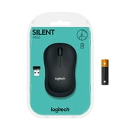 Logitech Silent Wireless Mouse, 2.4 GHz with USB Receiver, 1000 DPI Optical Tracking, Black, Walmart Exclusive
