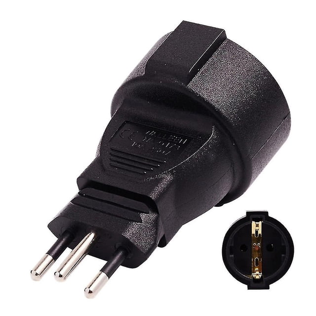 Redondo suizo de 3 pines al adaptador de fuente de alimentación estándar de la UE 16a 250v macho a hembra