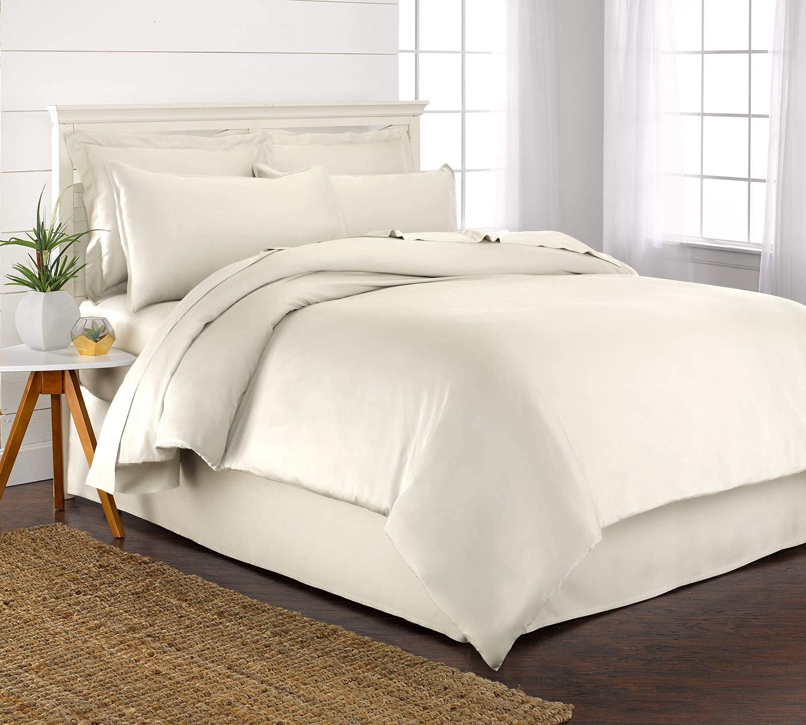 Pure Bamboo Duvet Cover Set Twin Size, White Bamboo Duvet Cover