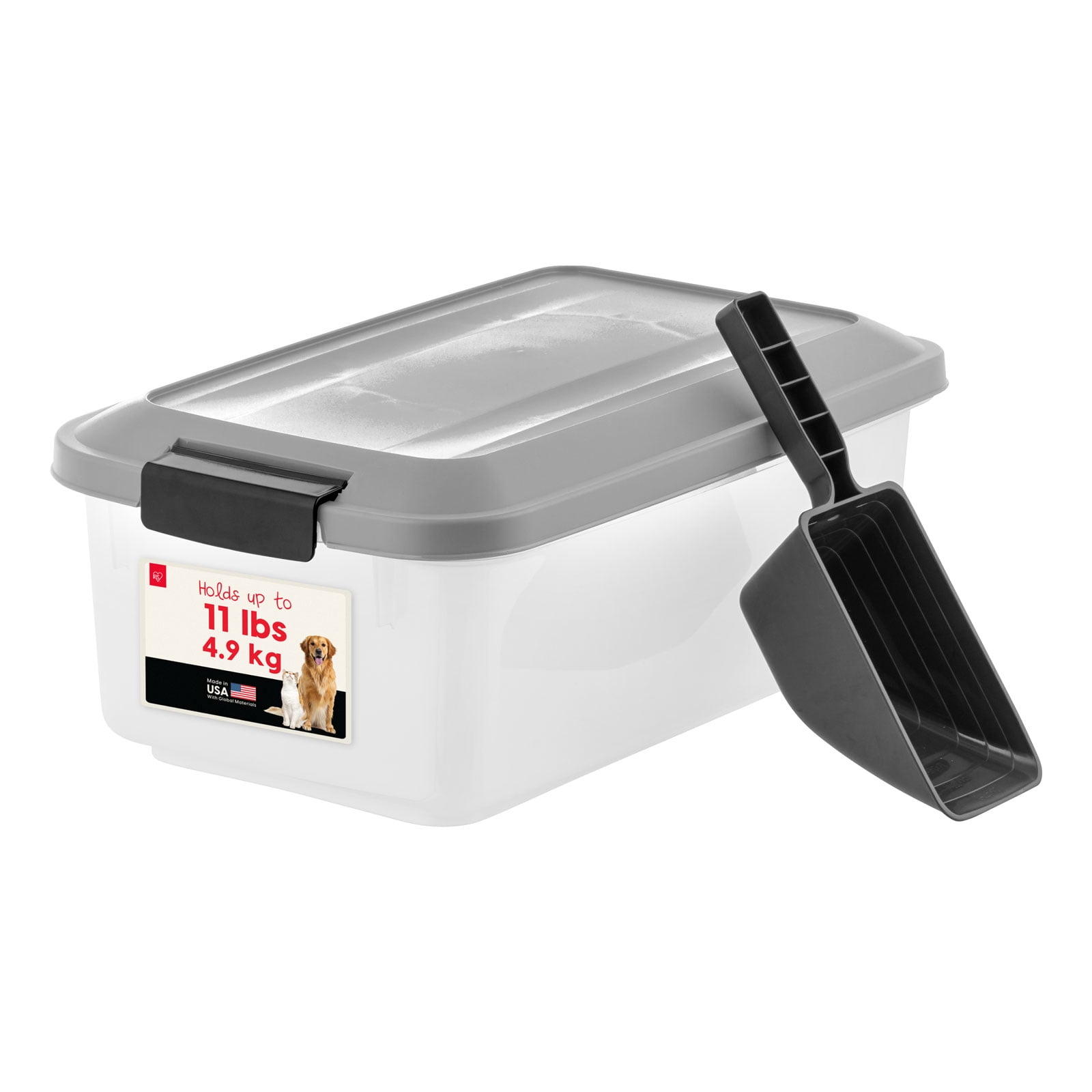 IRIS 11 Lbs. Airtight Pet Food Container | Dog & Cat Food Storage Bin | Treat Box