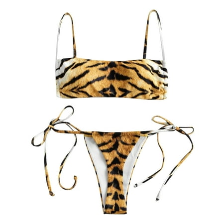 Ichuanyi Woman Swimsuit  Clearance Women Leopard Print High Waist Two Pieces Bikini Swimwear Swimsuit Beachwear