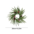 thumbnail image 3 of Pnmtdaia 10.2Inch Christmas Pine Candle Wreath with Pinecones and Red Berries, Artificial Green Foliage Candle Ring for Xmas Table Party Decor, 3 of 6