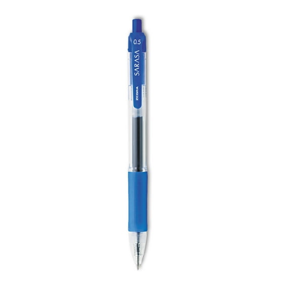 Zebra Sarasa Retractable Gel Pen Blue Ink Fine Dozen 46720