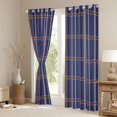 thumbnail image 3 of Feelyou Abstract Lines Blackout Curtains Set of 2 (52x84 Each), Blue Plaid Window Curtains, 3 of 6