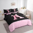 thumbnail image 3 of jejeloiu Girls Pink Bowknot 7-Piece Twin Bedding Sets,First Letter E Bedding Comforter Set For Kids Reversible, 3 of 8