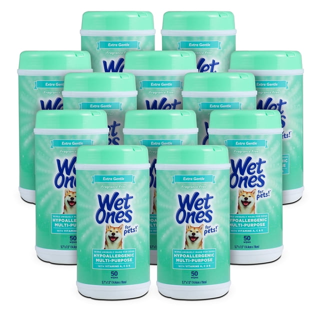 Toallitas Hipoalergénicas Multifuncionales Wet Ones para Perros, Paquete de 600