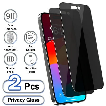 GJX 2 Pack iPhone 16 Pro Max Privacy Screen Protector, 9H Anti Spy Dark Tempered Glass Screen Protector for iPhone 16 Pro Max, Easy Installation, Bubble Free