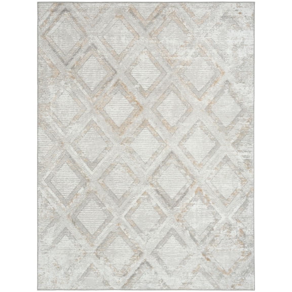 Nourison Dekor 4' x 6' Grey Modern Indoor Rug