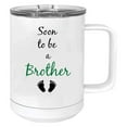 thumbnail image 1 of Soon to be a Brother Stainless Steel Vacuum Insulated 15 Oz Travel Coffee Mug with Slider Lid, White, 1 of 1