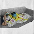 thumbnail image 6 of Gymnastics Soft Flannel Fleece Blanket, Dancing Girl with Paint Splashes Colorful Background Contemporary Illustration, Cozy Plush for Indoor and Outdoor Use, 70" x 90", Multicolor, by Ambesonne, 6 of 6