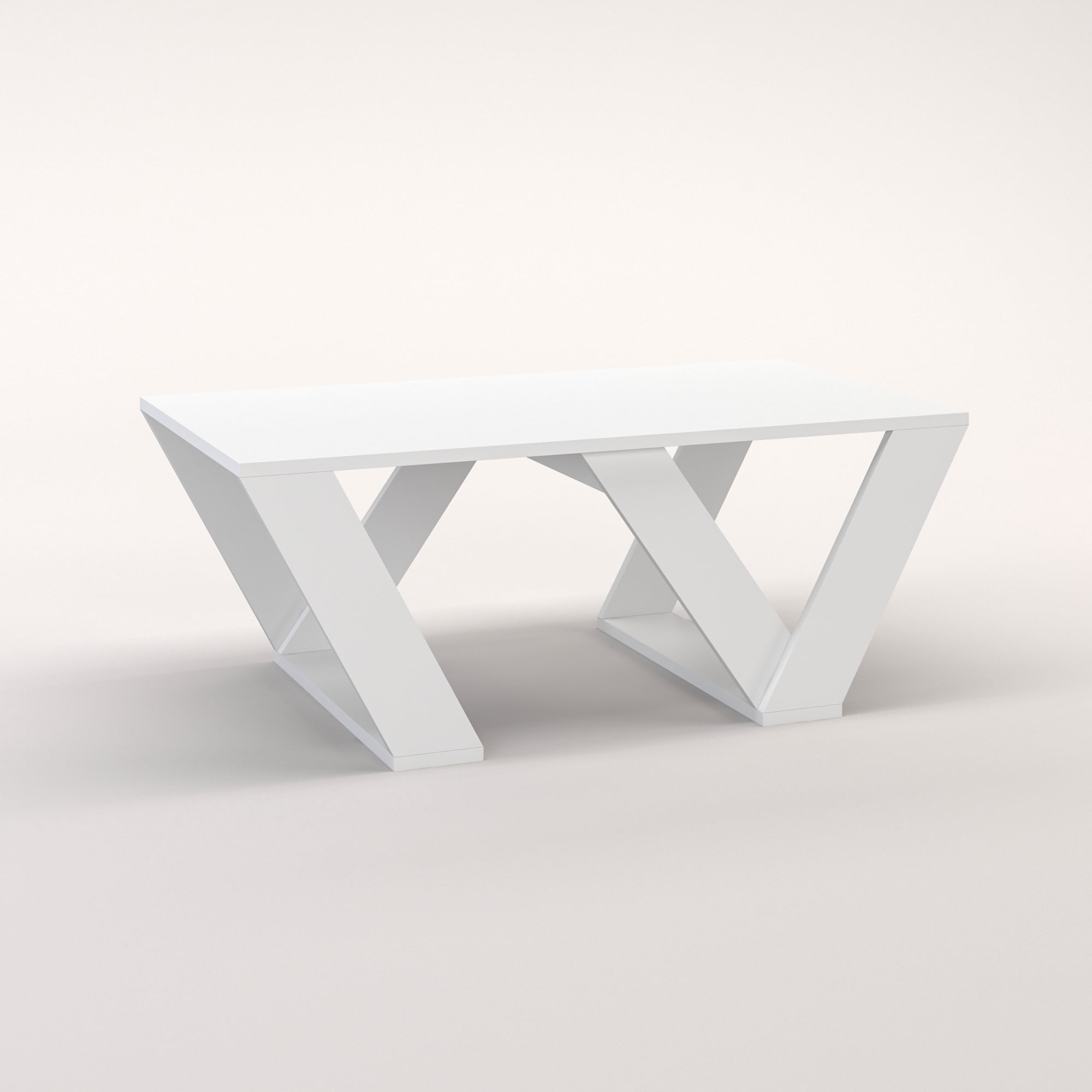 Ada Home Décor Modern Wooden Rectangle Coffee Table, White